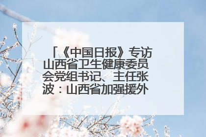 《中国日报》专访山西省卫生健康委员会党组书记、主任张波：山西省加强援外医疗工作 构建中非卫生健康共同体