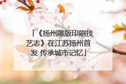 《扬州雕版印刷技艺志》在江苏扬州首发 传承城市记忆