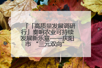 「高质量发展调研行」奏响农业可持续发展新乐章——庆阳市 “三元双向” 循环农业模式观察
