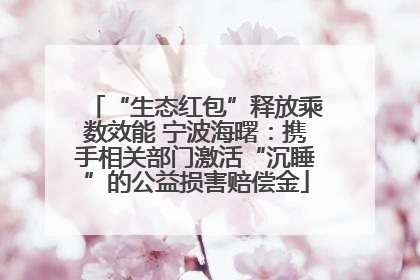 “生态红包”释放乘数效能 宁波海曙：携手相关部门激活“沉睡”的公益损害赔偿金