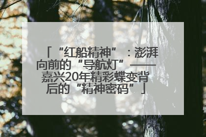 “红船精神”：澎湃向前的“导航灯”——嘉兴20年精彩蝶变背后的“精神密码”