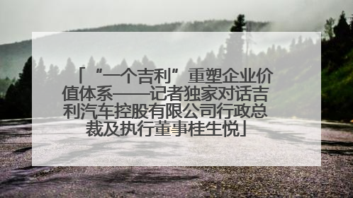 “一个吉利”重塑企业价值体系——记者独家对话吉利汽车控股有限公司行政总裁及执行董事桂生悦