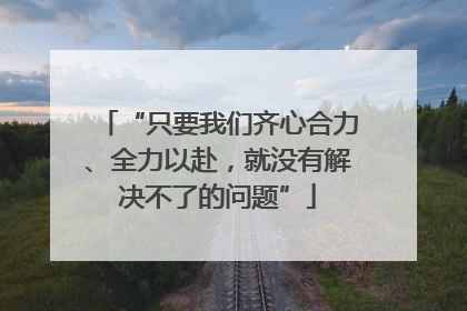 “只要我们齐心合力、全力以赴，就没有解决不了的问题”