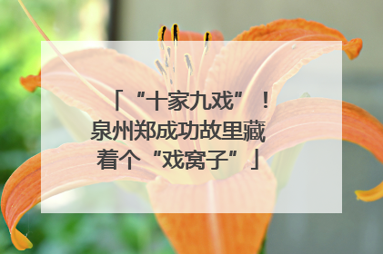 “十家九戏”！泉州郑成功故里藏着个“戏窝子”