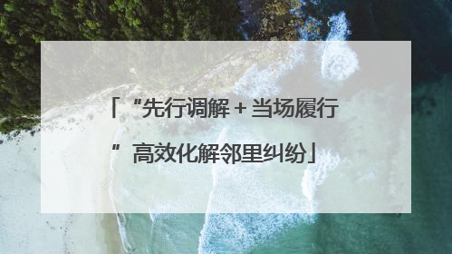 “先行调解＋当场履行”高效化解邻里纠纷