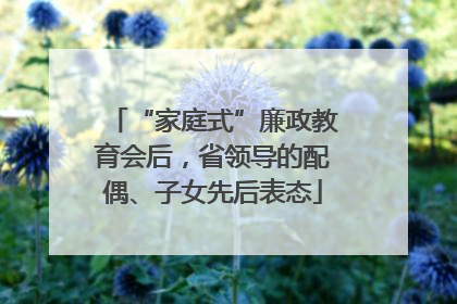 “家庭式”廉政教育会后，省领导的配偶、子女先后表态