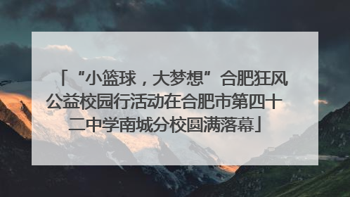 “小篮球，大梦想”合肥狂风公益校园行活动在合肥市第四十二中学南城分校圆满落幕