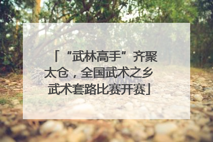 “武林高手”齐聚太仓，全国武术之乡武术套路比赛开赛