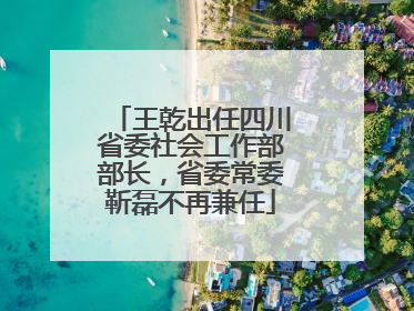 王乾出任四川省委社会工作部部长，省委常委靳磊不再兼任