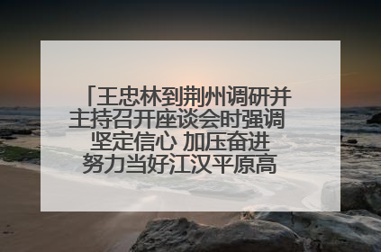 王忠林到荆州调研并主持召开座谈会时强调 坚定信心 加压奋进 努力当好江汉平原高质量发展排头兵
