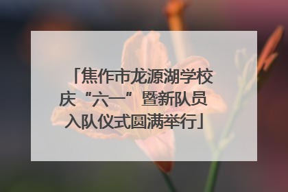焦作市龙源湖学校庆“六一”暨新队员入队仪式圆满举行