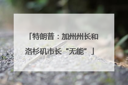 特朗普：加州州长和洛杉矶市长“无能”