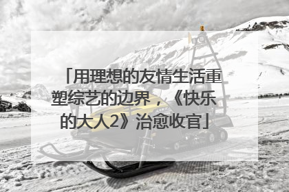用理想的友情生活重塑综艺的边界，《快乐的大人2》治愈收官