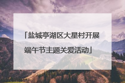 盐城亭湖区大星村开展端午节主题关爱活动