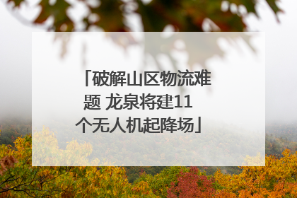 破解山区物流难题 龙泉将建11个无人机起降场