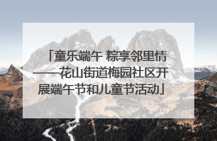 童乐端午 粽享邻里情——花山街道梅园社区开展端午节和儿童节活动