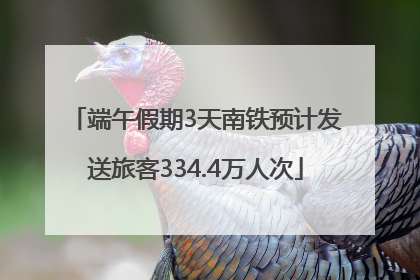 端午假期3天南铁预计发送旅客334.4万人次