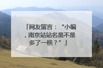 网友留言：“小编，南京站站名是不是多了一横？”