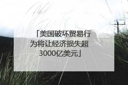 美国破坏贸易行为将让经济损失超3000亿美元