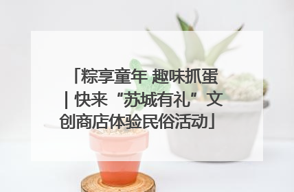 粽享童年 趣味抓蛋｜快来“苏城有礼”文创商店体验民俗活动