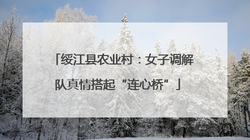 绥江县农业村：女子调解队真情搭起“连心桥”