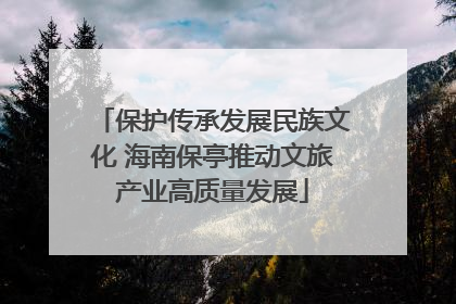 保护传承发展民族文化 海南保亭推动文旅产业高质量发展