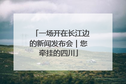 一场开在长江边的新闻发布会｜您牵挂的四川
