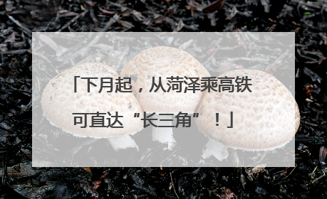 下月起，从菏泽乘高铁可直达“长三角”！