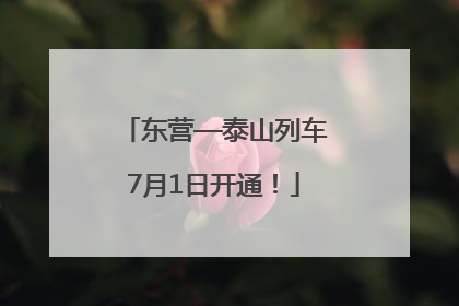 东营—泰山列车7月1日开通！