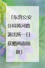 东营公安分局黄河路派出所一日获赠两面锦旗