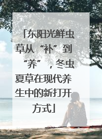 东阳光鲜虫草从“补”到“养”，冬虫夏草在现代养生中的新打开方式