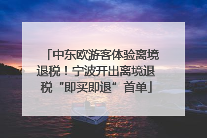 中东欧游客体验离境退税！宁波开出离境退税“即买即退”首单