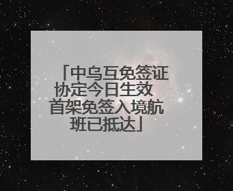 中乌互免签证协定今日生效 首架免签入境航班已抵达