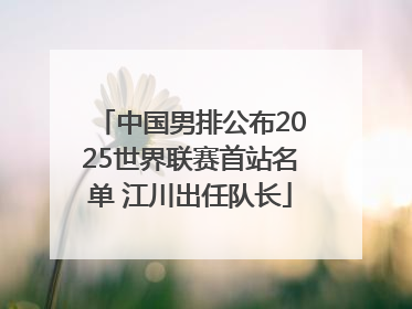 中国男排公布2025世界联赛首站名单 江川出任队长