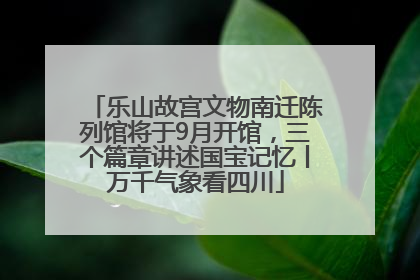 乐山故宫文物南迁陈列馆将于9月开馆，三个篇章讲述国宝记忆丨万千气象看四川