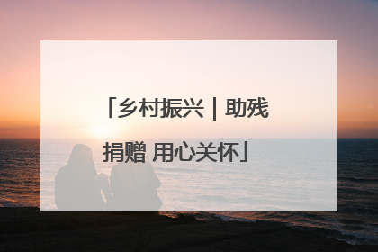 乡村振兴｜助残捐赠 用心关怀