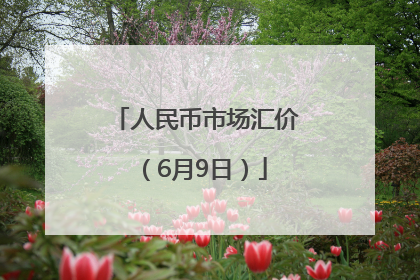 人民币市场汇价（6月9日）