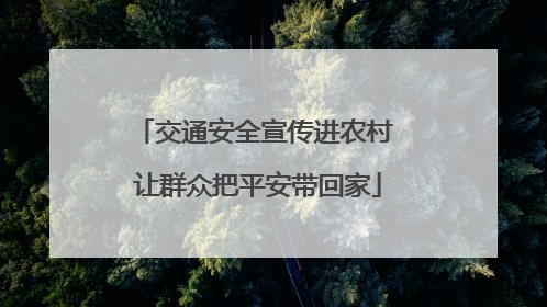 交通安全宣传进农村 让群众把平安带回家