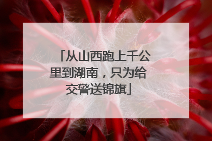 从山西跑上千公里到湖南，只为给交警送锦旗