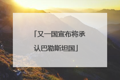 又一国宣布将承认巴勒斯坦国
