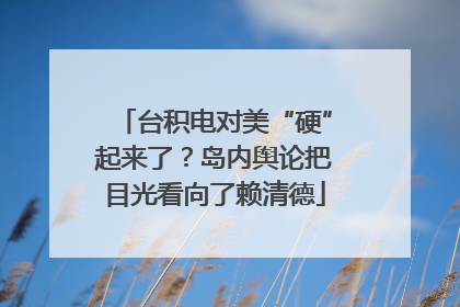 台积电对美“硬”起来了？岛内舆论把目光看向了赖清德