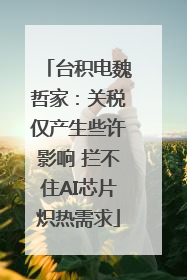 台积电魏哲家：关税仅产生些许影响 拦不住AI芯片炽热需求