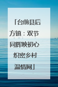 台前县后方镇：双节同辉映初心 织密乡村温情网