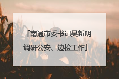 南通市委书记吴新明调研公安、边检工作