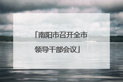 南阳市召开全市领导干部会议