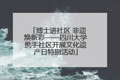博士进社区 非遗焕新彩——四川大学携手社区开展文化遗产日特别活动