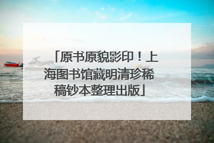 原书原貌影印！上海图书馆藏明清珍稀稿钞本整理出版