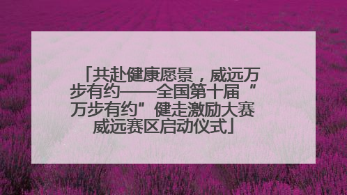 共赴健康愿景，威远万步有约——全国第十届“万步有约”健走激励大赛威远赛区启动仪式