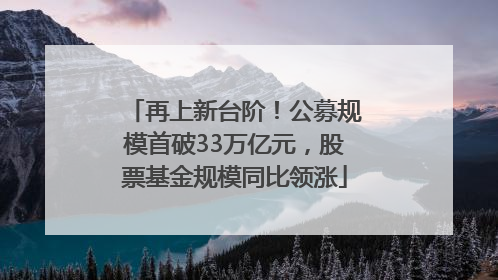再上新台阶！公募规模首破33万亿元，股票基金规模同比领涨