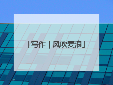 写作｜风吹麦浪